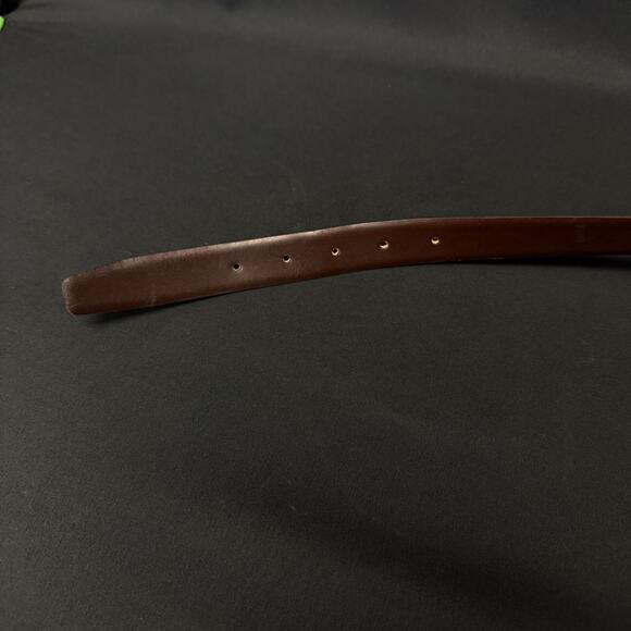 Authentic Christian Dior Black Brown Leather Gold Buckle Belt double sided 37in - Picture 11 of 16